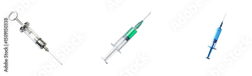 Empty Syringe with Needle: Medical Equipment for Injections and Healthcare Sterile Disposable Syringe, Ideal for Medical and Pharmaceutical Concepts