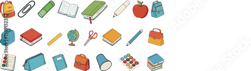 Fun School Supplies Illustration for Back-to-School Themes Vector Illustration