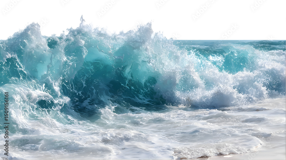 Fototapeta premium Ocean Wave Crashing Turquoise Water Foam