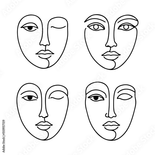 set of facial expressions