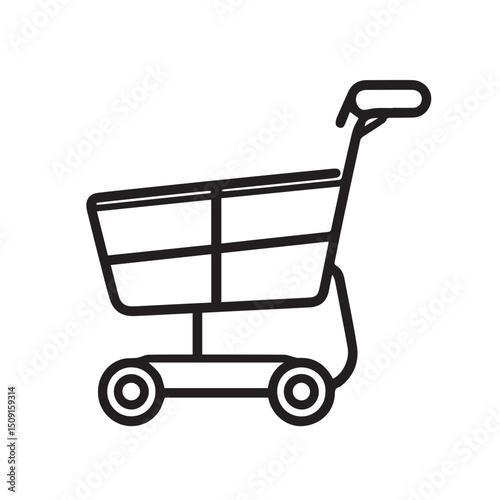 Simple Shopping Cart Icon for Retail or E-commerce