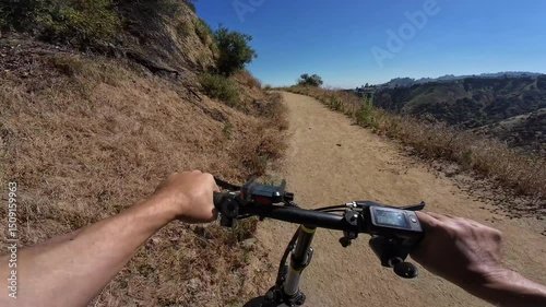 Los Angeles Mountain Bike POV Hollywood Hills Uphill 3 Cycling in California USA
