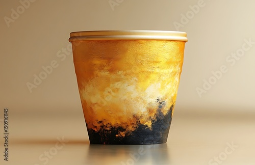 Golden Sunset Coffee Cup Mockup Premium Design Template for Branding and Marketing