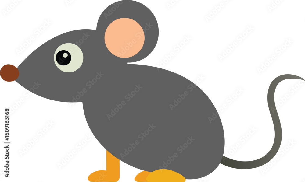 Fototapeta premium cartoon-mouse-vector-illustration-flat-style-profi.eps
