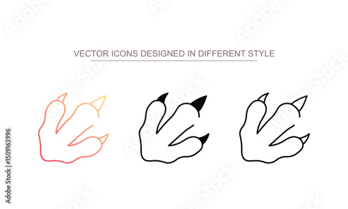 Dinosaur Footprint icon design with white background stock illustration