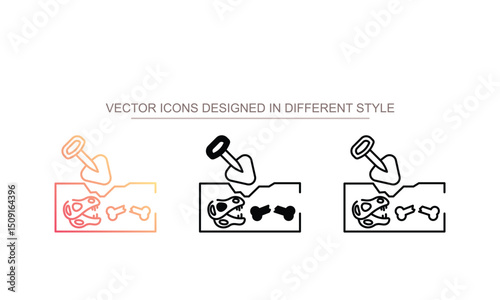 Archeology icon design with white background stock illustration