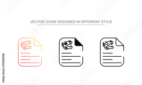 Fossils Report icon design with white background stock illustration