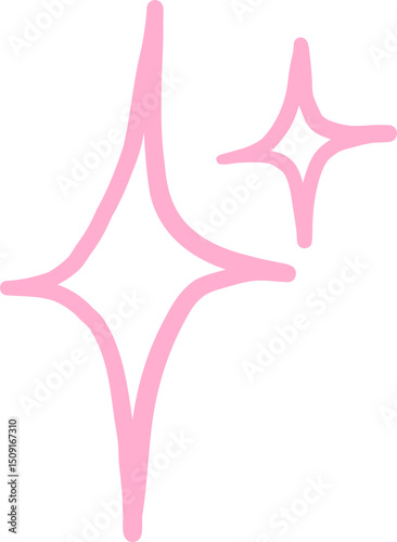 Pink Hand Drawn Hollow Diamond Sparkle