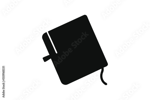 notebook-with-elastic-strap-silhuette---vector-art.eps