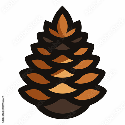 Fir cone icon on white background.