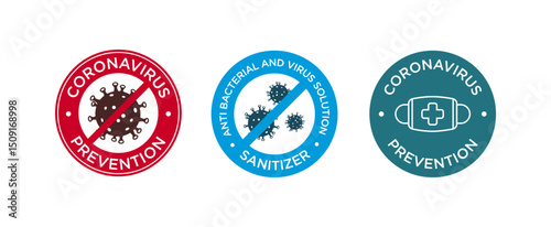 Coronavirus prevention icon set vector