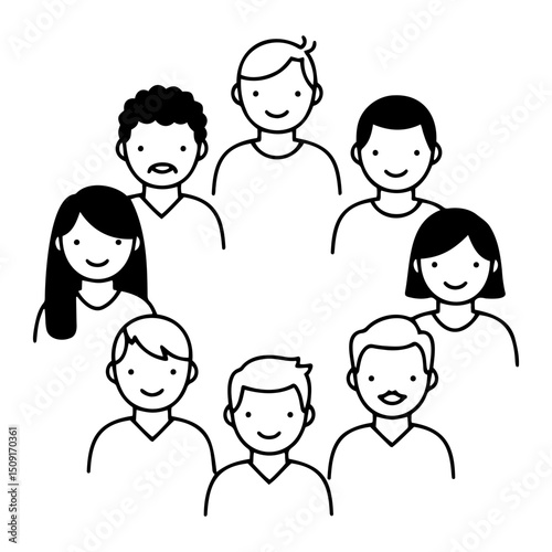 Diverse group of people smiling together in a friendly setting