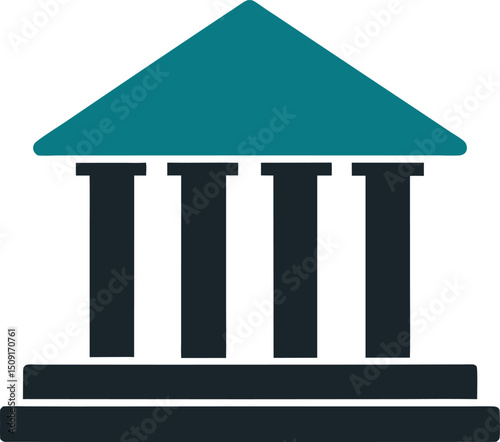Ancient Greek column vector illustration icon for classic building architecture and business finance design concepts