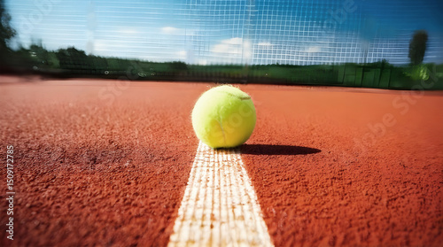 Tennis ball on the tennis court. Sport, recreation concept