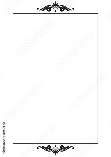 Elegant Black and White Ornate Frame Border Design Perfect for Invitations, Certificates, and More