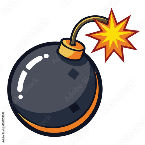 bomb with burning fuse