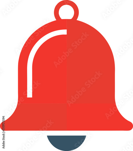 Modern bell notification icon in bold red for alert system and UI warning designs