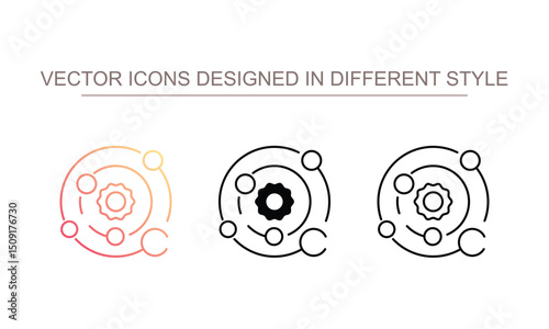 Solar System icon design with white background stock illustration