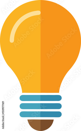 Modern vector bulb icon symbolizing thinking, new ideas, or electrical energy