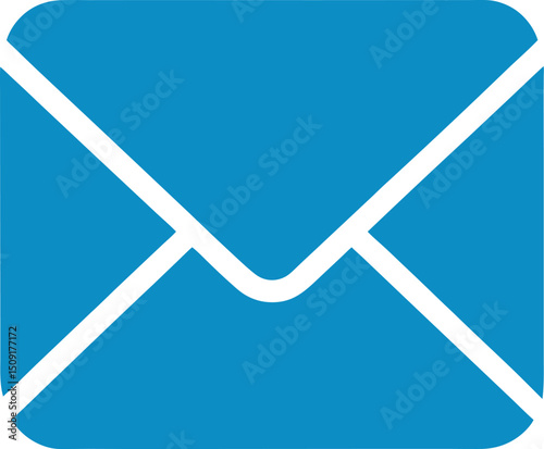 Minimal email envelope icon in flat vector for inbox, message, or digital mail
