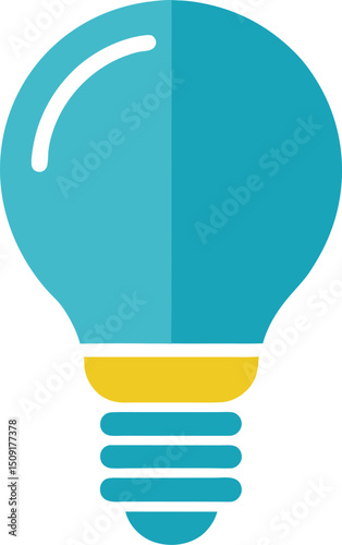 Colorful bulb symbol vector design representing invention, power, or ideas