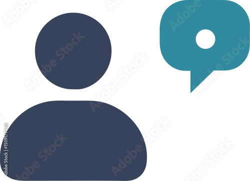 Flat speech bubble icon for chat apps, conversation, or communication features

