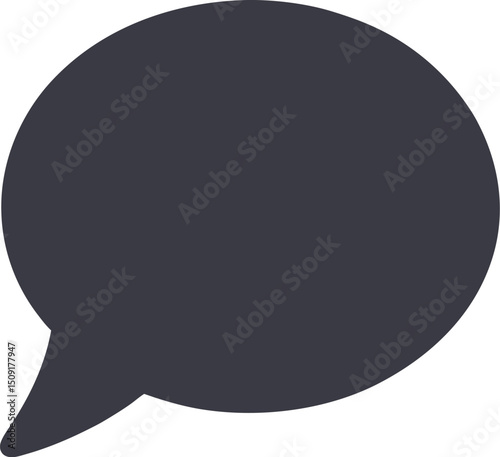 Minimal bubble icon in flat vector for talk, reply, or chat-based UI elements

