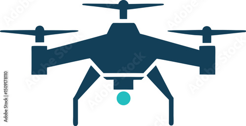 Flying drone icon with vector design for high-tech delivery or air mobility

