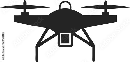 Modern vector quadcopter icon symbol for UAV, drone flights, or air logistics
