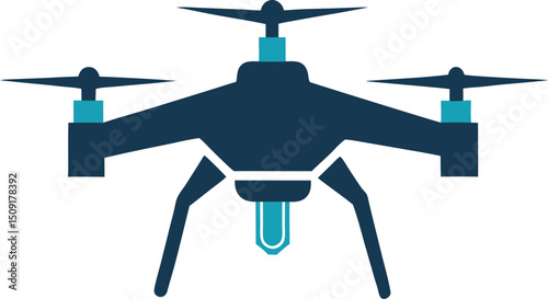 Minimal drone icon in flat style for delivery technology, photography, or robotics
