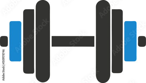 Simple dumbbell symbol for weight training, personal fitness, or gym equipment