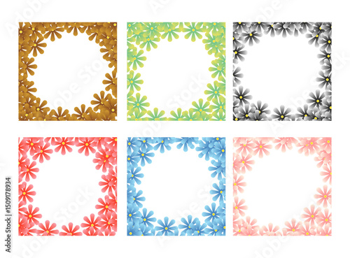 A Collection of Gradient Flower Frame