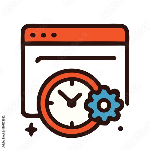 Web development optimization illustration emphasizing time and efficiency for improved performance