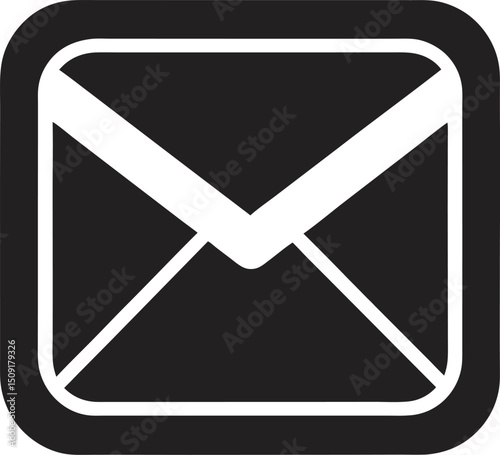 Flat envelope icon for email, digital letters, or communication user interfaces