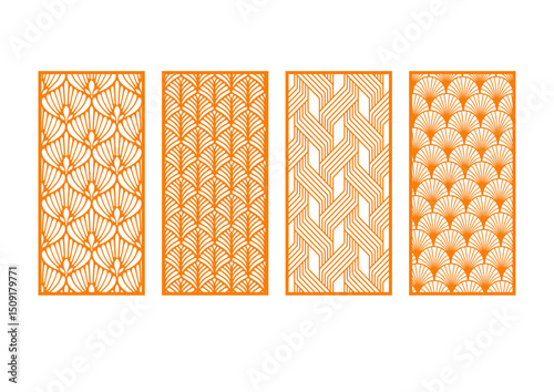 set of 4 geometric design rectangle frames panel 