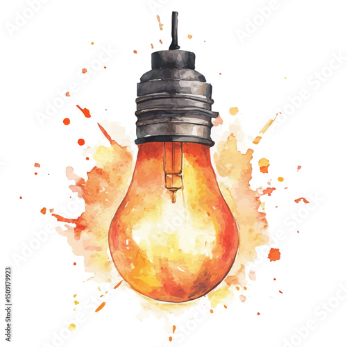 Power-up, watercolor clipart vector, high quality, isolated on a white background.