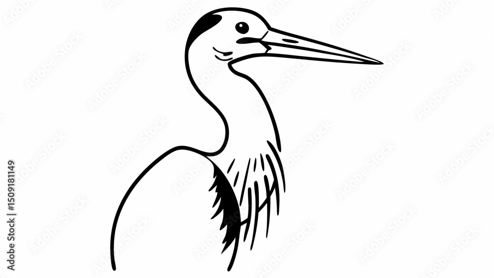 Fototapeta premium simple line drawing of a bird
