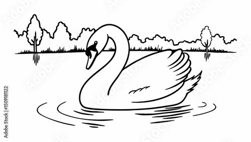 a swan swimming on a lake