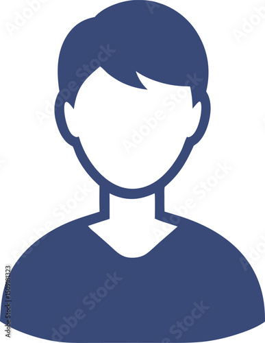 Flat profile user icon designed for login screens, account sections, and digital platforms
