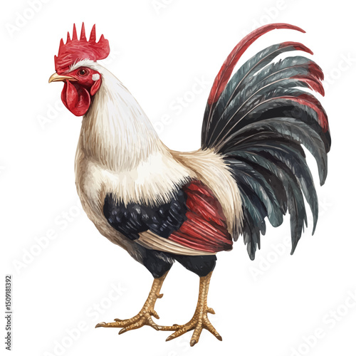 watercolor vector of Poultry, high quality, isolated on a white background.