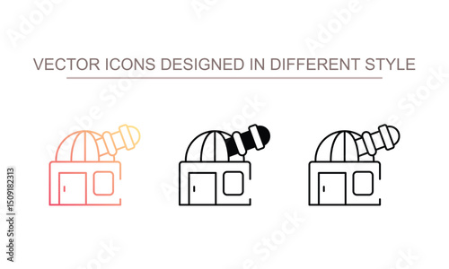 Observatory icon design with white background stock illustration