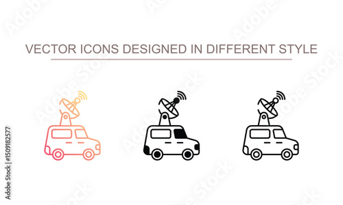 Satellite Car icon design with white background stock illustration