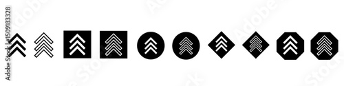 Up arrow vector icon set. scroll illustration sign collection. Direction symbol or logo.