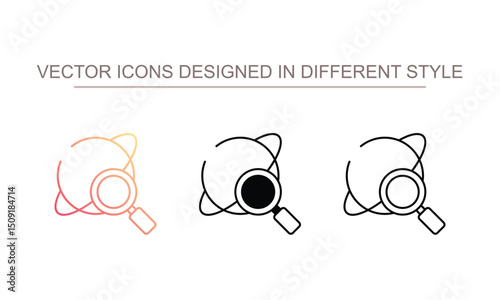 Space Research icon design with white background stock illustration