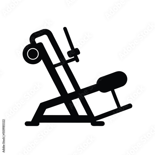Ab Crunch Machine Gym Fitness Equipment Silhouette Vector Art Illustration