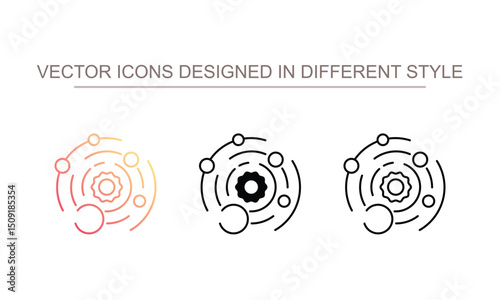 Galaxy icon design with white background stock illustration