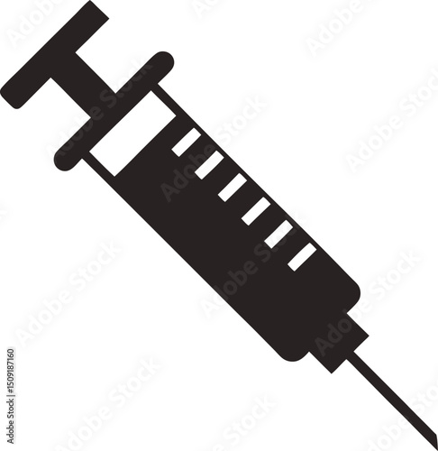 Medical syringe icon used for vaccine, immunization, or hospital-related graphic elements
