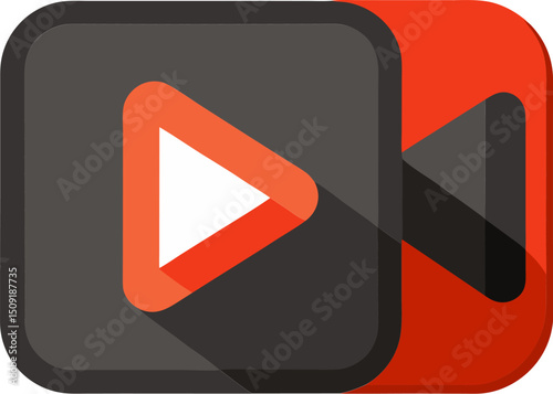 Minimal video icon perfect for video apps, movie websites, or music streaming platforms