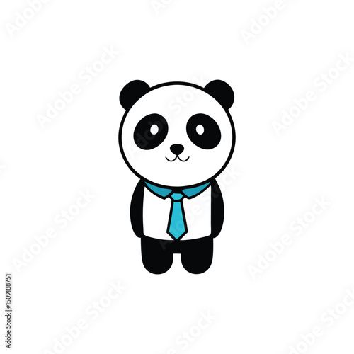 the panda has a tie around its neck vector
