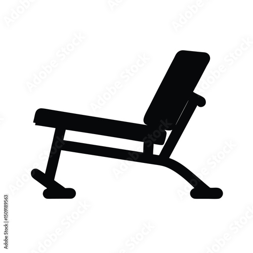 Hyperextension Bench Back Workout Gear Silhouette Vector Art Illustration
